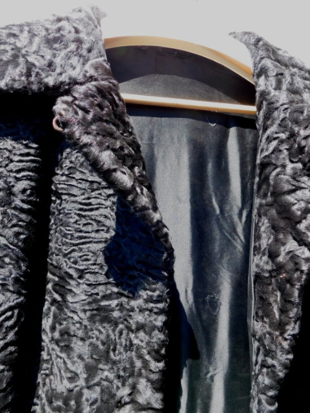 Natural Vintage Astrakhan Fur Coat; Size M; like new condition